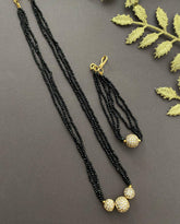 Mangalsutra Handcrafted In Black Spinal Beads With AD Balls By Gehna Shop Mangalsutras